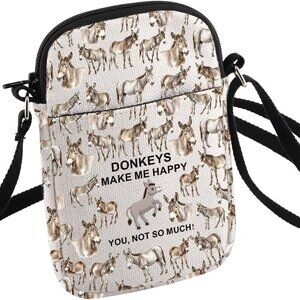 Donkeys Make Me Happy Crossbody Bag - Durable & Compact Gift for Animal Lovers